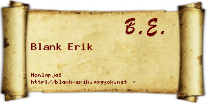 Blank Erik névjegykártya